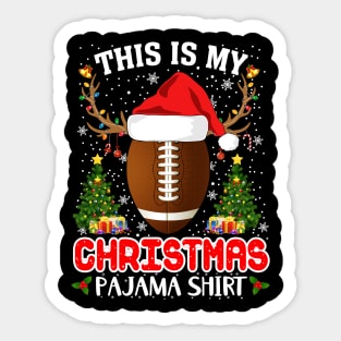 Christmas Pajama Santa Reindeer Football Sticker